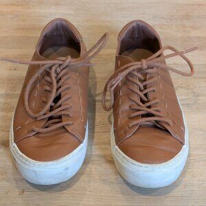 Women's Size 6.5 Casual Tennis shoe - Brown Faux Leather